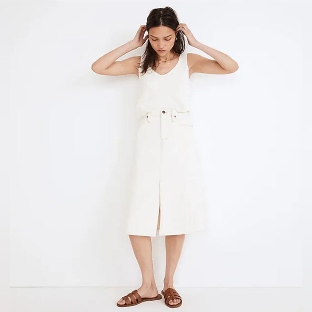 Madewell A-Line Midi Skirt in Vintage Canvas Wash Size 29